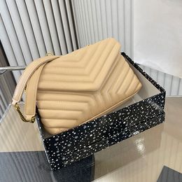 Chain Crossbody Bag Quilted Messenger Bags Flap Handbag Purse Fashion Letter Gold Hardware Internal Zipper Pockets Magnetic Clasp