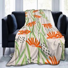 Blankets Flannel Blanket Daisy Retro Style Ultra-Soft Micro Fleece For Bathrobe Sofa Bed Travel Home Winter Spring Fall