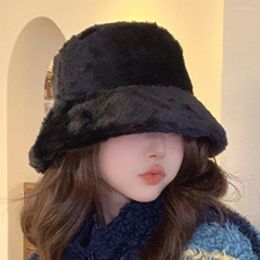 Berets Winter Fisherman Hat Solid Color Comfortable Cold-proof Sweet Deep Multi-Purpose Basin Bucket For Daily Life
