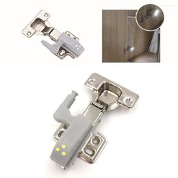 10pcs Furniture Cupboard Cabinet Wardrobe Hinge Led Lamp Night Light Door Open Auto ON Bulb