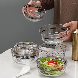 Bowls Simple Glass Salad Bowl Soup Plate Fruit Pan Household Noodle Microwave Tableware