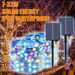 Strings Christmas Solar String Fairy Lights 100-500LED Waterproof Outdoor Garland Power Lamp Party For Garden Decoration