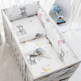 Bed Rails 69pcs Elephant Baby ding Set Cotton room Decor Girl Boy Crib Linens Bumper 1206012070cm 221205