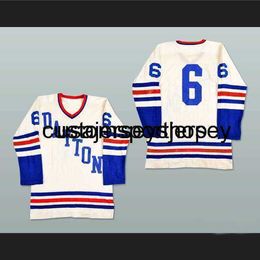 Hockey Jersey Factory Outlet #6 Dayton Gems IHL Any Number and Player Men s Authentic Embroidery Custom White