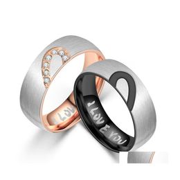 Couple Rings 2021 Couple Rings European And American Half Peach Mood I Love You C3 Drop Delivery Jewellery Ring Dhwx2