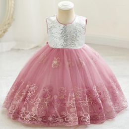 Girl Dresses Female Baby's First Birthday Communion Evening Dress Christmas Ball Children's Sequin Embroidery Lace Princess