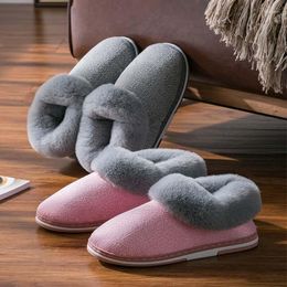 Slippers Women Slipper Man Home Plush Winter Floor Unisex Thick Platform Footwear Warm Cotton Boots Flip Flops Men Snow