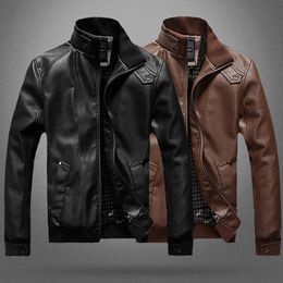 Men's Jackets Mens Leather Men Jacket High Quality Classic Motorcycle Bike Cowboy Male Plus Thick Coats S-2XL 221206