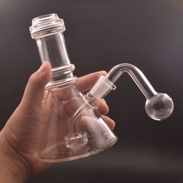 Hookah beaker Glass Bong water pipes ice catcher thick material for smoking 6.5inch 14mm female recycler dab rig bong with male glass oil burner pipe