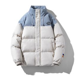 Men's Down Parkas s Japanese Winter Thicken 2023 Style Streetwear Parkas Vintage Men Oversize Warm Puffer Jacket Plus Size Contrast Bubble Coat