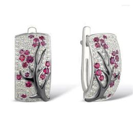 Backs Earrings Plum Clip Luxurious Multi Colour Rhinestone For Women Wedding Jewellery Accessories