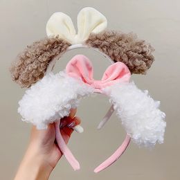 Cute Plush Big Ears Bow Hairbands For Girls Lovely Headband Selfie Props Hair Hoop Fashion Hair Accessories