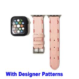 PU Leather L Designer Straps For Apple Watch 7 6 5 4 3 2 1 smartwatch wristband Sport bracelet iWatch SE 8 49MM 45mm 41mm 38mm 42mm Fashion band Soft Replacement Watchband