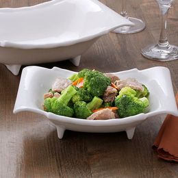 Bowls Household Ceramic Fruit Salad Bowl El Restaurant Soup Plate Special-shaped Dish Japanese Irregular Porcelain Tableware