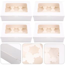 Storage Bottles Box Cake Paper Cupcake Boxes Gift Packaging Baking Dessert Container Square Macaron Carrying Containers Packing Tart Egg
