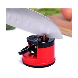 Sharpeners Kitchen Tools Knife Sharpener Safety Scissors Blade Sharpening Stone With Fixed Suction Cup Home Supplies Red Green Inven Dhoyq