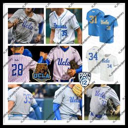 يرتدي البيسبول الجامعي مخصص 2021 NCAA UCLA College البيسبول جيرسي الرجال Chase Utley Gerrit Cole Robinson Jack Filby Noah Cardenas Garrett Mitchell Jack Stronach