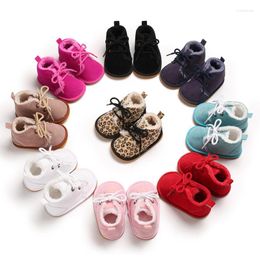 First Walkers 9Colors Baby Warm Boots Rubber Non-slip Shoes Winter Fashion Print Boy/Girl Snow Plush Kid 0-1Y