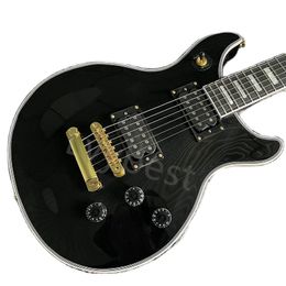 Lvybest China Electric Guitar Black Golden Accessories Factory Direct Sales Can Be Customised