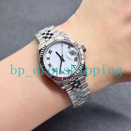 Luxury Watch Ladies 31mm White Roman Digital dial Stainless Steel Resistant Silver Jubilee watchband Automatic Mechanical Sapphire Glass Sport Watches