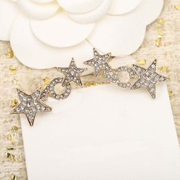 2023 Luxury quality Charm stud earring with sparkly diamond and star shape design have box stamp PS7389A