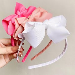 Hair Accessories Candy Colour Ribbon Bowknot Headbands Hairbands For Girl Handmade Hoop Headwear Kids Bands