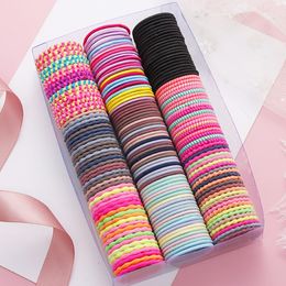 50PCS Children Candy Colours Hair Ties Soft Elastic Hair Bands Baby Girls Lovely Scrunchies Rubber Bands Kids Hair Accessories