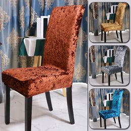 Chair Covers Velvet Shiny Fabric Cover Universal Size Stretch Dust-proof Seat Slipcovers For Home Dining Room Decoration