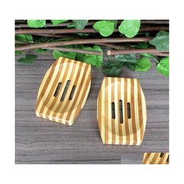 Soap Dishes Natural Bamboo Wooden Soap Dish Wood Tray Holder Storage Rack Plate Box Container For Bath Shower Bathroom 572 S2 Drop D Dh0Ea