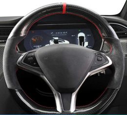 Anti-Slip Suede Leather Car Accessories Customized Car Steering Wheel Cover For Tesla Model S 2009-2021 Model X 2012-2021