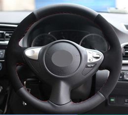 Customized Car Steering Wheel Cover Non-slip Suede For Infiniti FX FX35 FX37 FX50 2009-2013 QX70 Nissan Juke 370Z Note