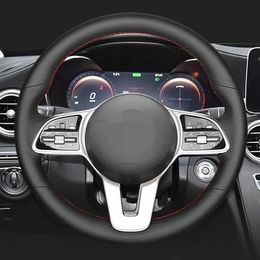high quality hand stitched Leather Non-Slip Car Steering Wheel Cover For Mercedes-Benz GLC GLB 2020 CLS 2018-2020
