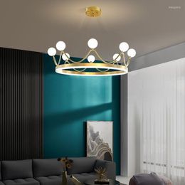 Pendant Lamps 2022 Modern Luxury LED Crown Chandelier Lighting Lovely Kids Children's Room Ceiling Lamp AC220V /110V