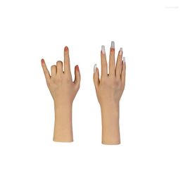 False Nails Silicone Practice Hand Model Realistic Nail Art Training Tool Female Mannequin For Manicure Pograph Jewelry Display