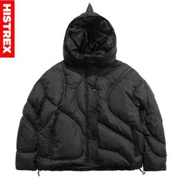 Mens Down Parkas HISTREX Brand Cotton Dinosaur Hoody Jackets Bubble Hip Hop Jacket High Quality Winter Warm Casual Parka Coat 221207