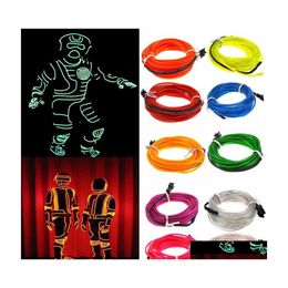 Led Neon Sign Flexible Led String Lights El Wire Strip Rope Glow Decor Neon Lamp Cold Light Strips Line Interior Decoration Lamps Dr Otc2H