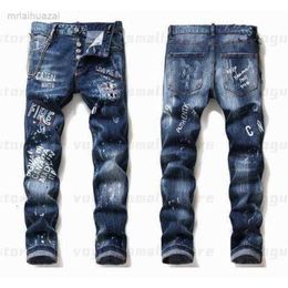 Men's Jeans Mens Cool Rips Stretch Designer Jeans Distressed Ripped Biker Slim Fit Washed Motorcycle Denim Men s Hip Hop Fashion Man Pants 2021gcda