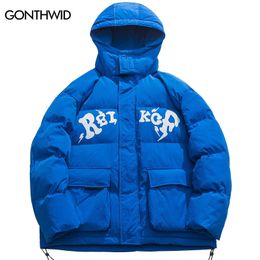 Mens Down Parkas Winter Men Hooded Jackets Streetwear Solid Colour Thicken Warm Puffer Jacket Hip Hop Fashion Harajuku Casual Bubble Coats 221207