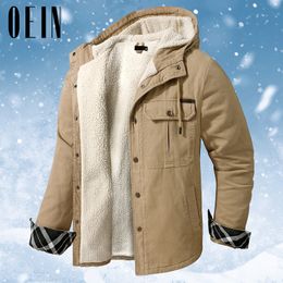 Mens Jackets Winter Outerwear Men Hooded Parkas Fur Linner Thicken Jacket Male Casual Overcoat Hat Detachable Coat Man Jaqueta Masculina 221205