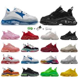 Triple S Men Women Dad Casual Shoes Sneaker Clear Bubble Bottom Black Red Pink Green Yellow Grey Multi Colour Old Grandpa Men Trainer Sports Sneakers Chaussures 36-45