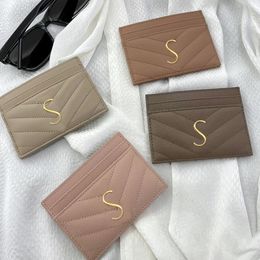 Luxury designer Genuine Leather Purse card holder wallet Men famous Women's Holders fashion Coin Black Lambskin Mini Wallets Key pocket organizer card case keychain