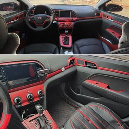 3D/5D Carbon Fibre Car-Stylin Interior Centre Console Cover Colour Change Moulding Sticker Decals For Hyundai Elantra AD 2016-2020