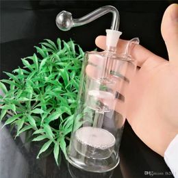 High-quality double-layer sand core ultra-quiet glass hookah New Unique Glass Bongs Pipes Water Oil Rigs Smoking