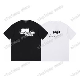 xinxinbuy Men designer destroyed Tee t shirt paris Double letter print short sleeve cotton women blue white black XS-L