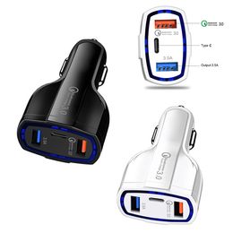 New PD Type-C Car Charger Adapter with 2 USB Ports for Mobile Phones by DHL/UPS/FedEx Fast Ship