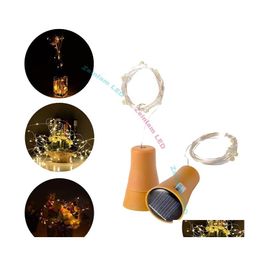 Led Strings Solar Strip Bottle Lights Cork Shaped Mini String Wine Fairy Battery Operated Starry For Diy Christmas Drop Delivery Lig Otezj