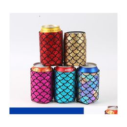 Other Drinkware Neoprene Mermaid Cooler Er Drinkware Scale Holder Sleeve Cola Sprite Drinks Cup Sleeves Fashion With Various Styles Dh63U