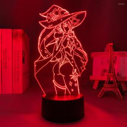 Night Lights Acrylic Led Light Genshin Impact Mona Megistus 3d Lamp Game