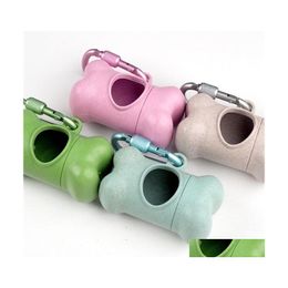 Other Dog Supplies Pet Dog Poop Bag Bone Shape Dispenser Waste Garbage Carrier Holder Dispensers Poops Dogs Trash Cleaning Tool Pets Dhh1A