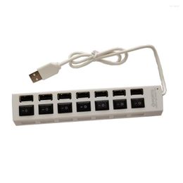 Strings USB 2.0 7-Port Multi HUB Splitter The LED Power Supply Plug&Play Device With Blue For